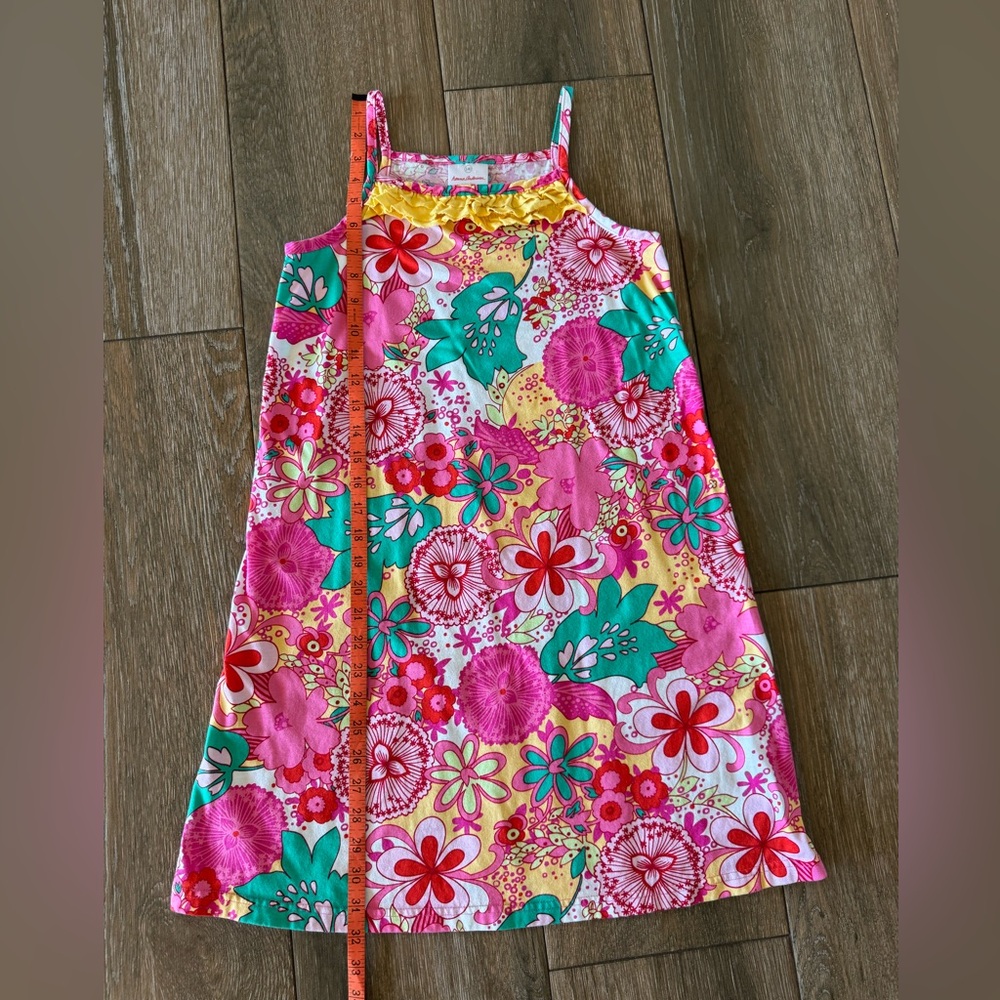 Hanna Andersson girls pink floral sundress 100% cotton size 140 (US 10) - Picture 5 of 7